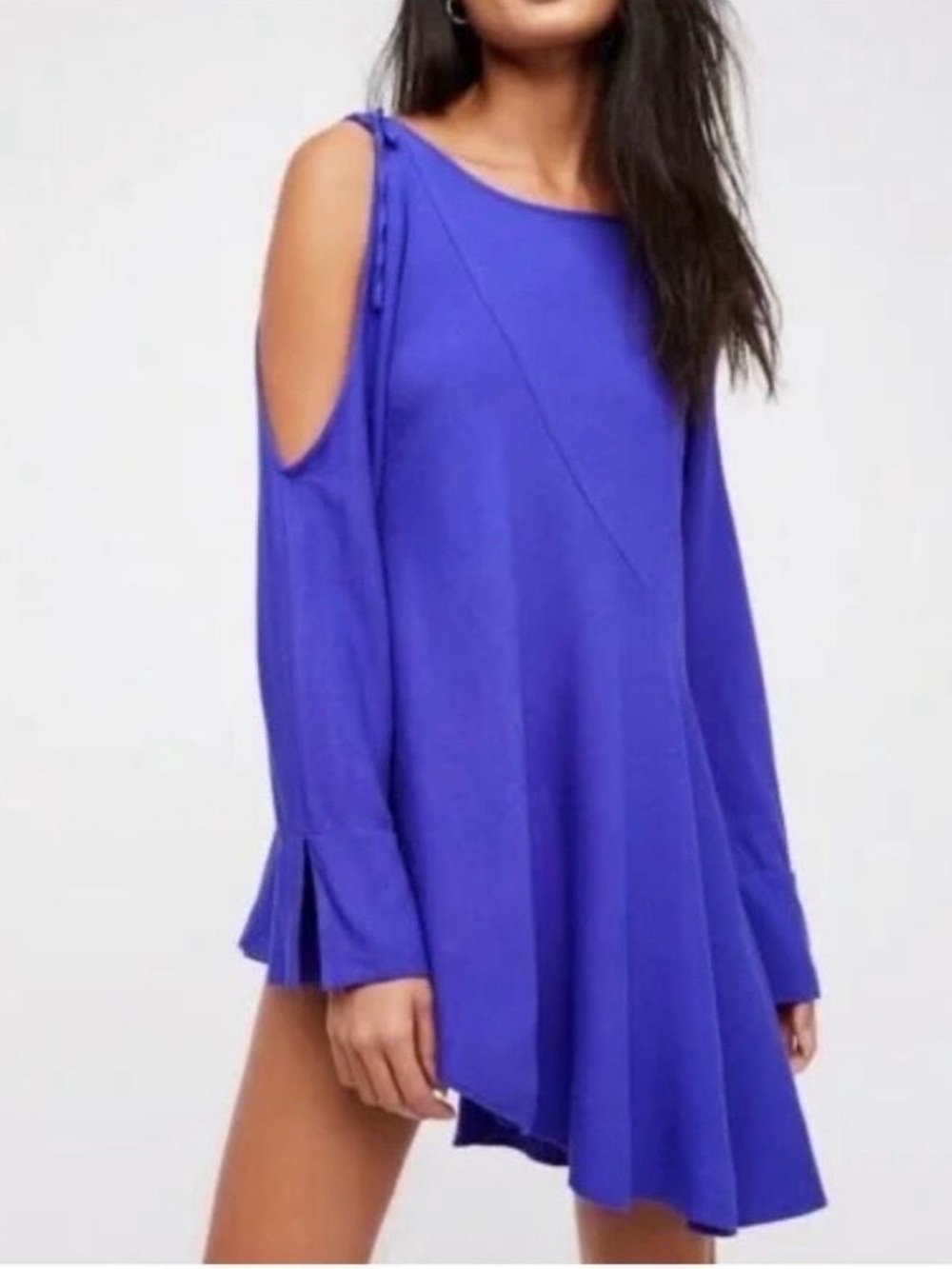 Vibrant Royal Blue/Purple Cold-Shoulder Tunic - Picture 9 of 10
